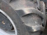 a close up of a tire on a truck