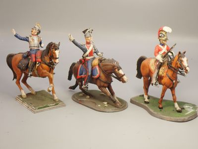 Figurines d'artistes - Empire, 80 mm, 3 cavaliers sur base p…