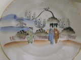 a plate with a painting on it on a table