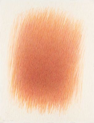 a drawing of a square with a red spot in the middle