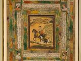 tableau représentant un homme à cheval et un autre homme à cheval dans un paysage