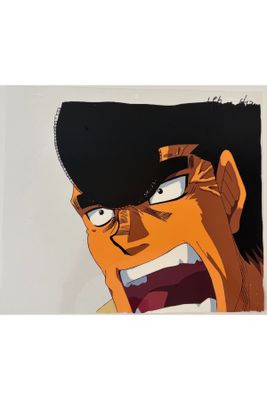 a close up of a cartoon of a man with a hat on