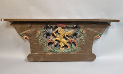 Panneau arrière de charrette dit "achterschamel" en bois mou…