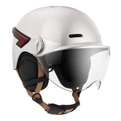 Casque vélo et trottinette avec LED Casr Glow Crème taille M/ La premi - Photo 1