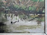 a picture of a painting of a group of people in the water