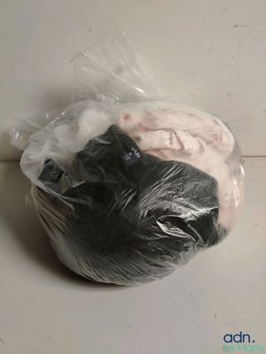 un chat enveloppé dans un sac en plastique