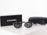 chanel sunglasses in black and silver with black case