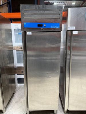 three stainless steel refrigerators are on display in a store