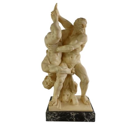 statue représentant deux hommes se disputant la statue d'une femme