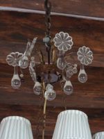 LUSTRE CAGE à six bras de lumière en métal et tôle à patine … (photo 3)