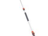 a close up of a pole with an orange handle