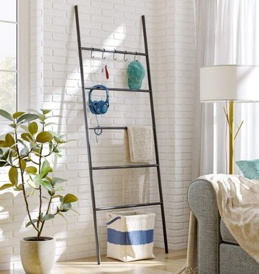 Étagère Échelle, HOOBRO Porte-Serviettes, avec 5 Amovibles C…