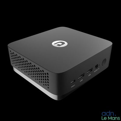 an image of a small computer with a black background