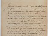 lettre manuscrite écrite à l'encre noire sur une feuille de papier