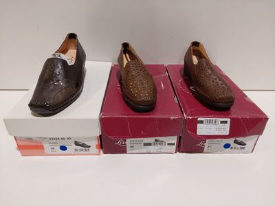 Lot de 3 - LUXAT - Chaussures confort femme - Cuir véritable…