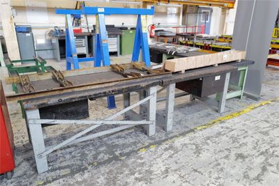 Lot de 4 établis métalliques, plateau bois 1450 X 740 mm et …
