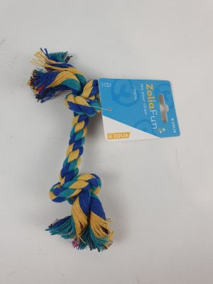 a close up of a dog toy with a tag on it