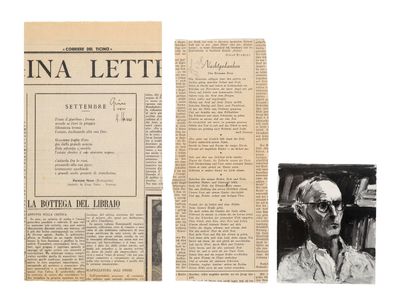 un vieux journal avec la photo en noir et blanc d'un homme