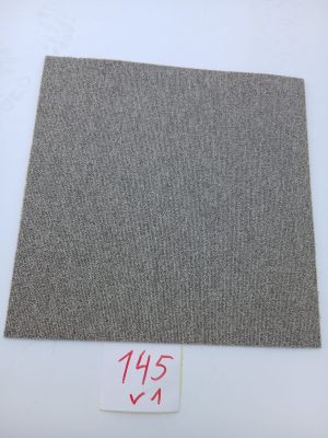 a piece of gray fabric on a white surface with a price tag