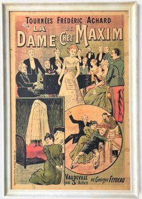 an old french movie poster of a bride and groom in a wedding dress