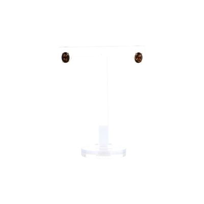 Paire de puces d'oreilles en or jaune 750‰ et quartz fumés o…