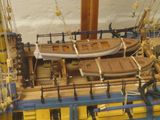 a model of a boat that is sitting on a table