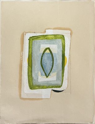 un tableau représentant une place sur laquelle repose une feuille