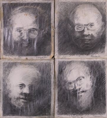 TUDOR ONICA (1951-2016) attribué à. Suite de 4 portraits. De…