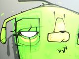 graffiti on a wall of a man with a green face