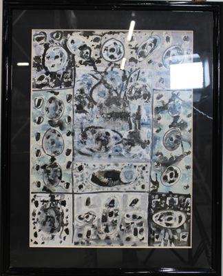 a picture of a picture of a black and white painting