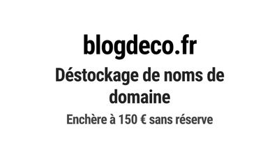 Nom de domaine blogdeco.fr. Catégorie: Art et culture.