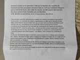 a piece of paper on a table with a piece of paper on it