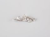 silver plated brooch with flower and leaf design