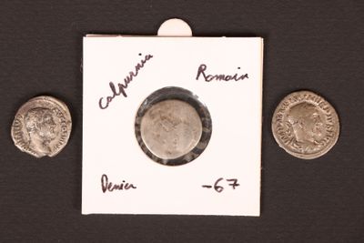 an image of a piece of paper with a picture of a roman coin on it