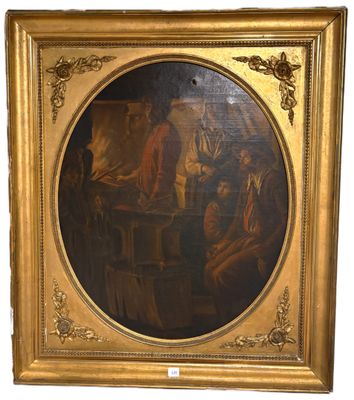 LENAIN (d’après) Huile sur toile encadrée « LA Forge » H 63,…