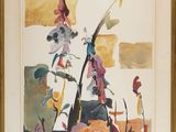 an image of a painting of a vase with flowers in it