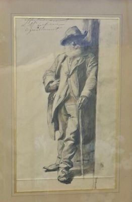 Octave GUILLOMMET (1872-1967) Portrait d'homme barbu Crayon …
