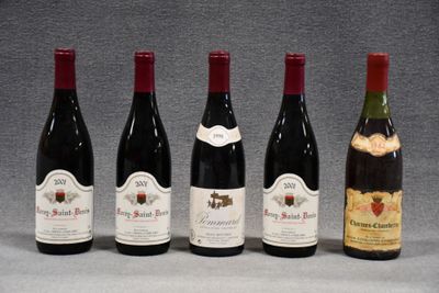 BOURGOGNE: lot de 5 bouteilles : CHARMES-CHAMBERTIN GC,André…