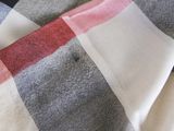 the blanket has a check pattern on it on a black surface