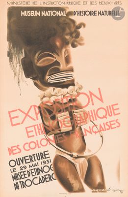 une vieille affiche représentant une femme avec un micro dans la bouche