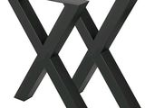 a pair of black metal x legs on a white background