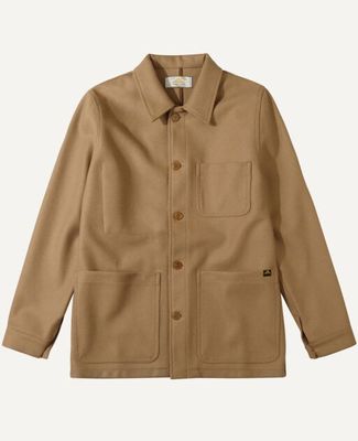 a picture of a brown jacket with a buttoned collar