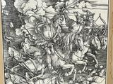a drawing of a man on a horse being attacked by a group of people
