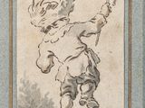 une image représentant un dessin d'un homme tenant un cerf-volant