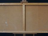 a picture of a painting on a easel in a room