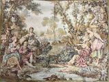 a picture of a tapestry with a painting on it