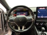 the interior of a car with a steering wheel, dashboard, and display screen
