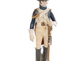 figurine représentant un petit soldat avec un bonnet rouge et un uniforme