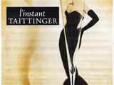 an advertisement for a champagne drink featuring a woman in a black dress holding a glass of champagne