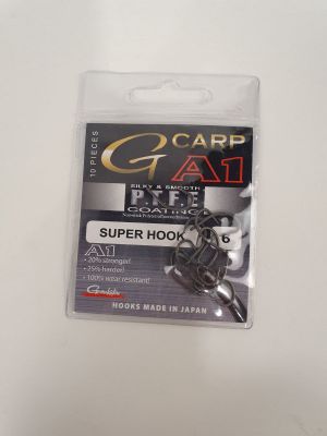 a close up of a package of fishing hooks on a table